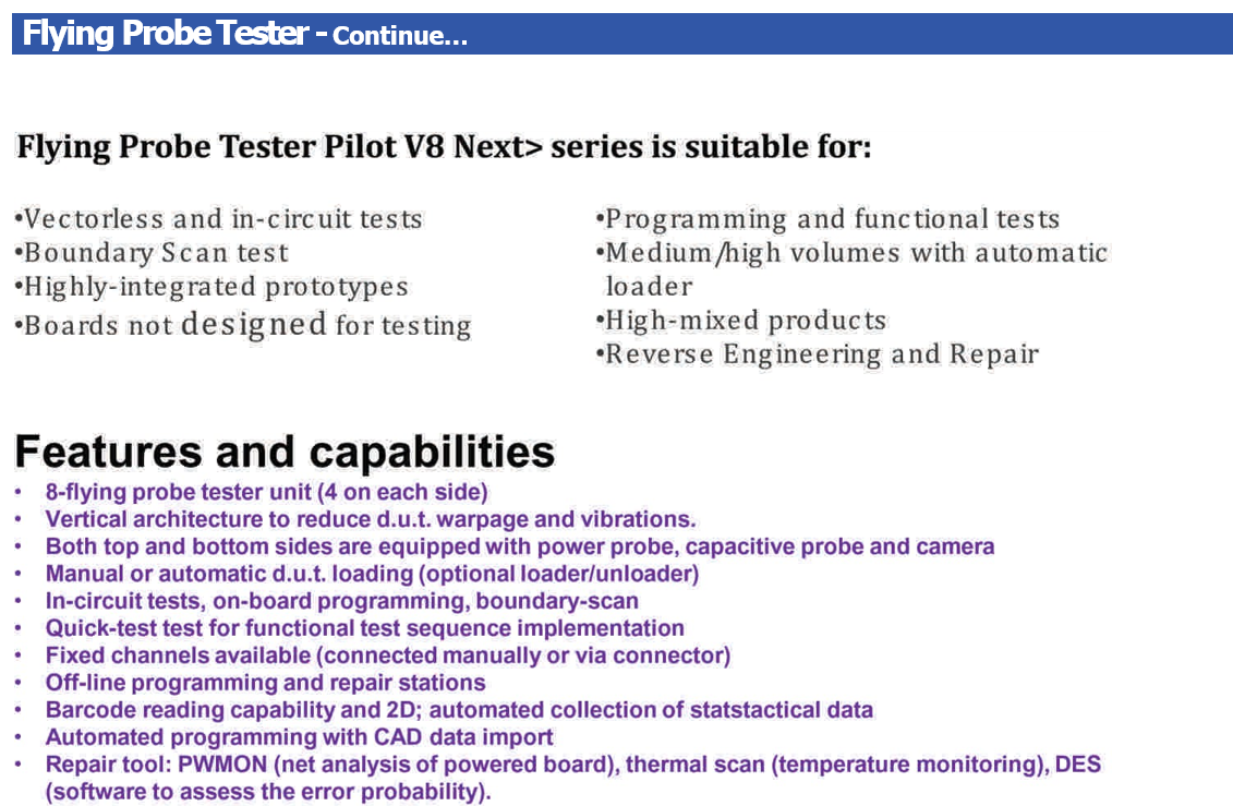 Flying probe testing equipment