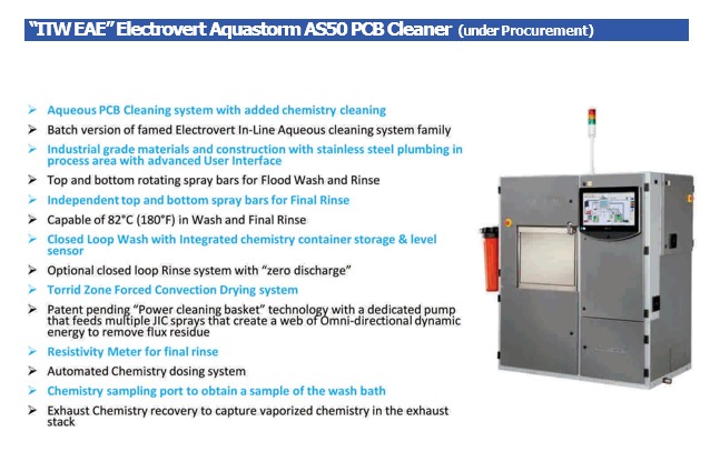 Electrovert Aquastorm PCB cleaning system