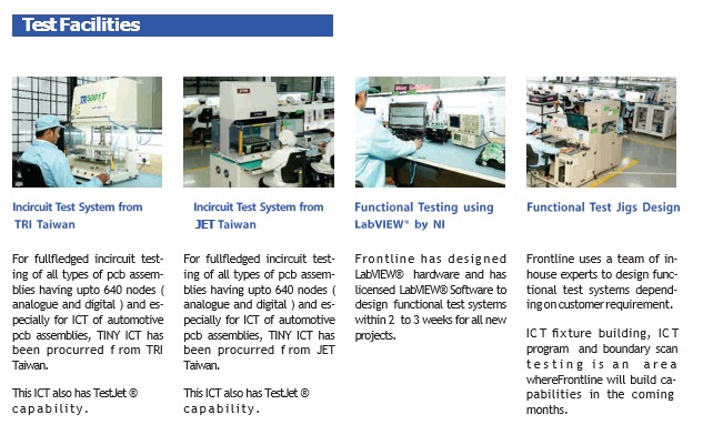 Electronics test facilities