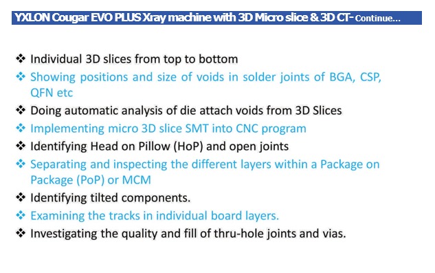 YXLON X-ray 3D micro slice and CT inspection