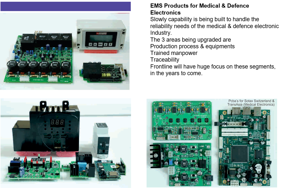 EMS products for medical and defence electronics